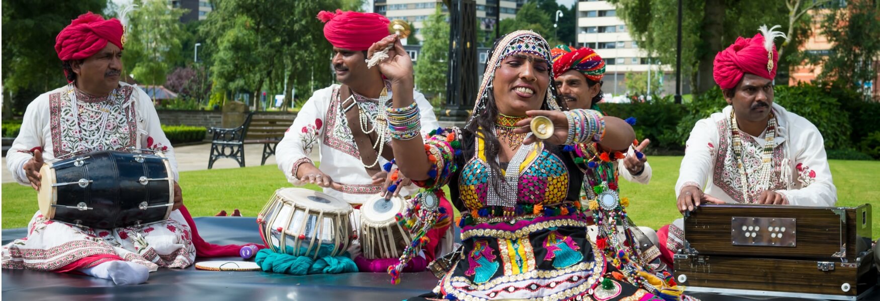 Musicians performing in Rochdale. 